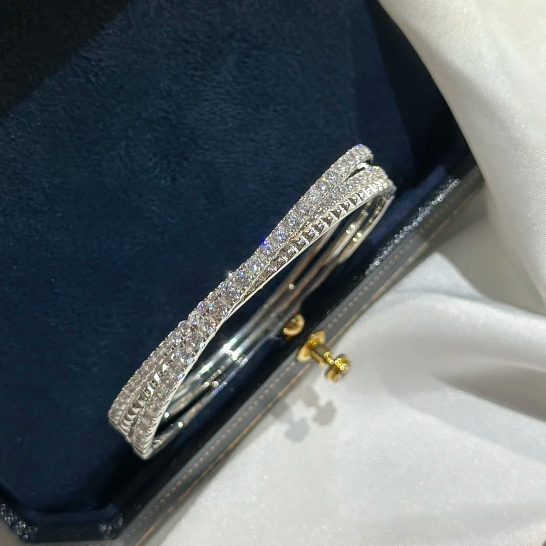 [Solara Jewelry] ダイヤモンドアクセント付き CTリベットデザイン スリーローカフ