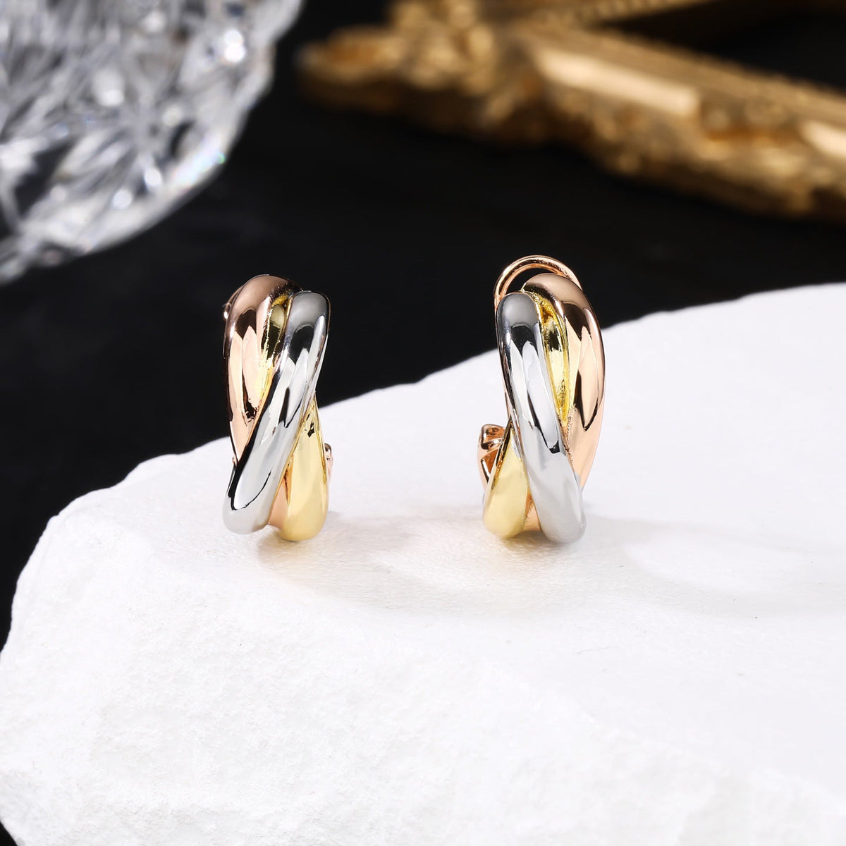 [Solara Jewelry ]トリプル・フープ・イヤリング｜ダイヤモンド不使用デザイン