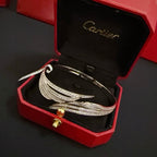 [Solara Schmuck ]CT Federförmiges Pave Diamant Armband