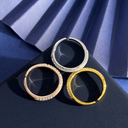 [Solara Jewelry ] CT Gebogener offener Bandring mit Diamantakzenten