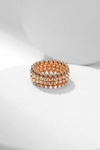 [Solara Jewelry ]CNC Double-Row Bullet Ring