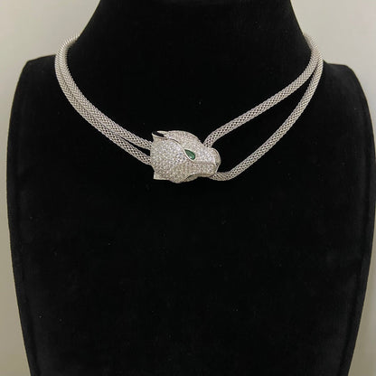 [Solara jewelry]Panther Head Layered Necklace image 3