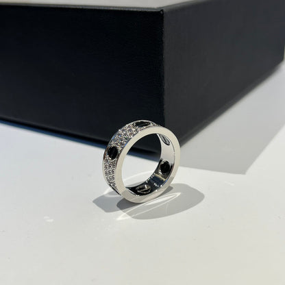 [Solara Jewelry ]LOVE RING 5.5MM DIAMONDS PAVED CERAMIC