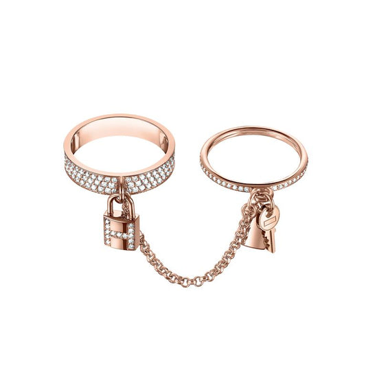 [Solara Jewelry ]HM KELLY CLOCHETTE DOUBLE RING IN WITH DIAMONDS