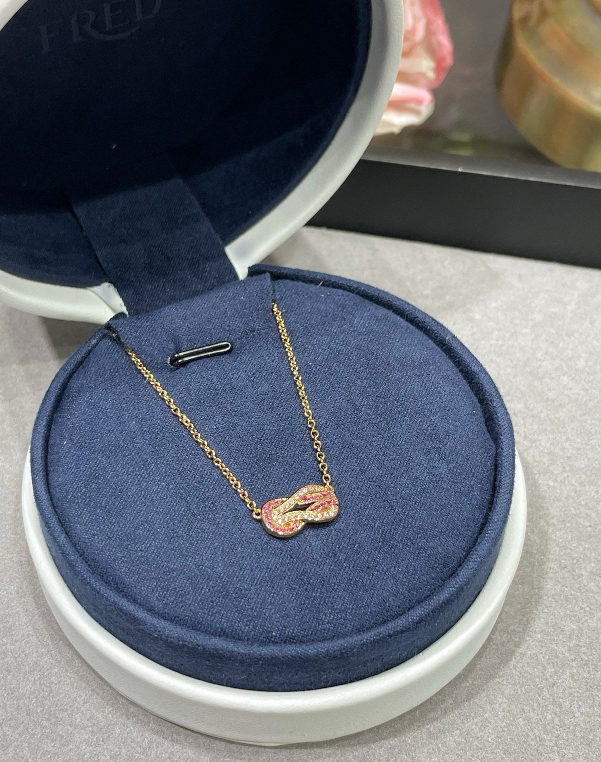 [Solara Jewelry ]Fred Pink Love Horsebit Kette
