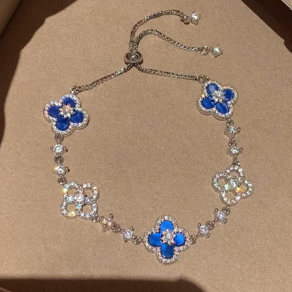 [Solara Jewelry ]CLOVER 5 MOTIF PINK BLUE RED WHITE BRACELET