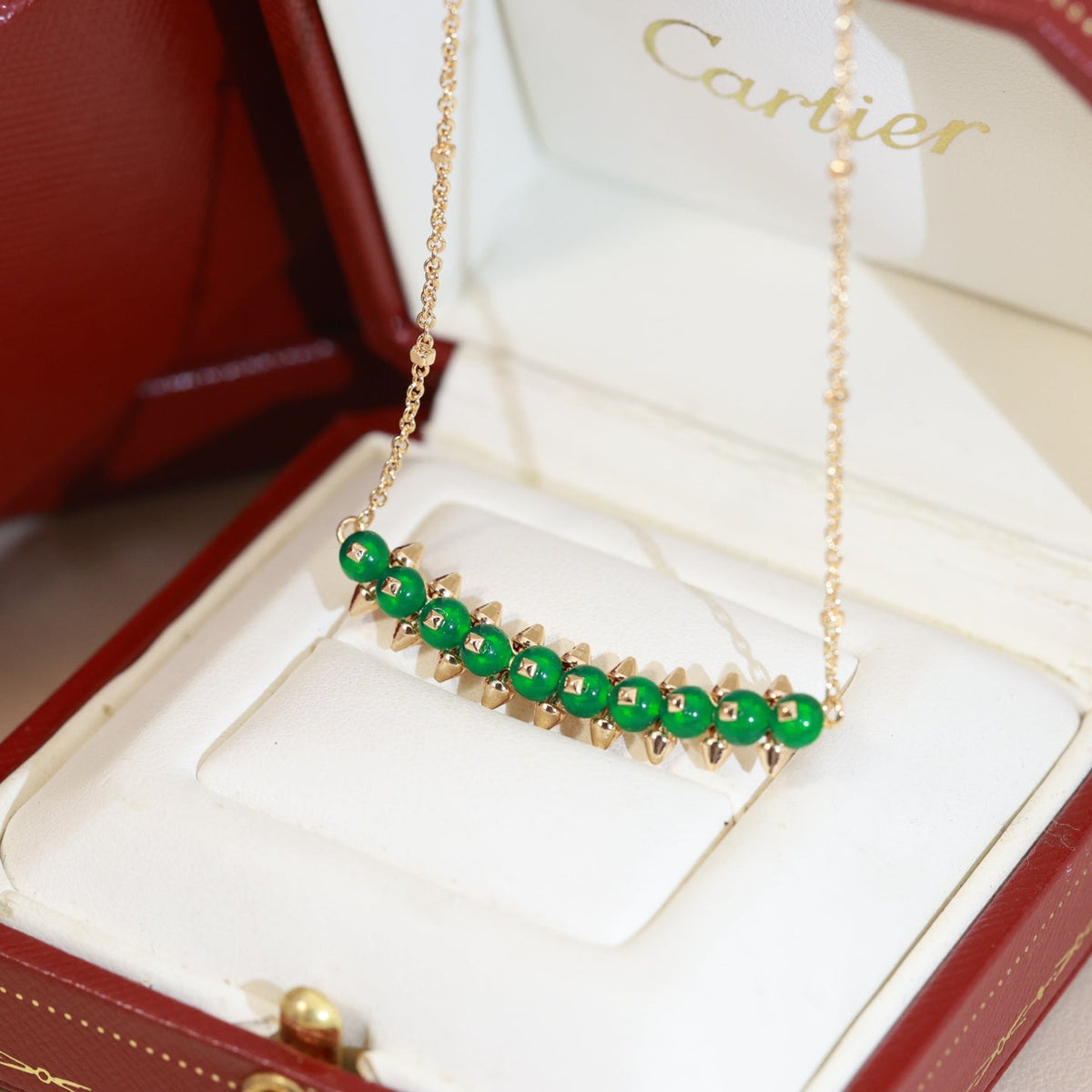 [Solara jewelry]New Colored Stone Bar Charm Necklace image 2
