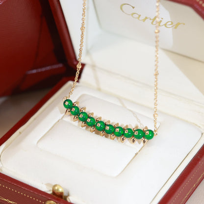 [Solara jewelry]New Colored Stone Bar Charm Necklace image 2