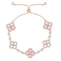 [Solara Jewelry ]CLOVER 5 MOTIF PINK BLUE RED WHITE BRACELET