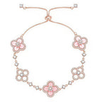 [Solara Jewelry ]CLOVER 5 MOTIF PINK BLUE RED WHITE BRACELET