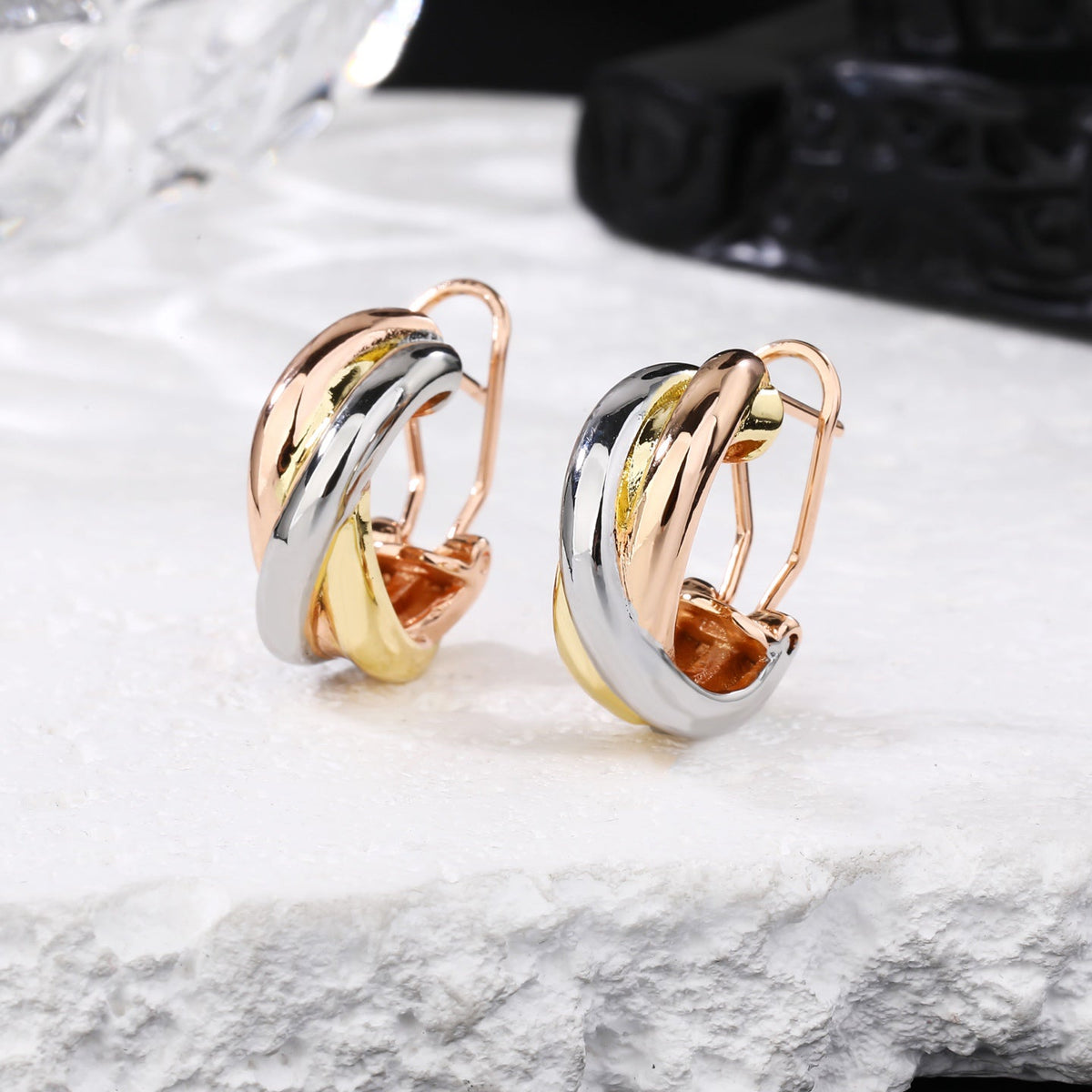 [Solara Jewelry ]トリプル・フープ・イヤリング｜ダイヤモンド不使用デザイン