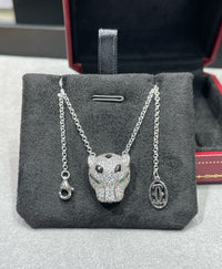 [Solara Jewelry ]Leopard Head Necklace with Polka Dots