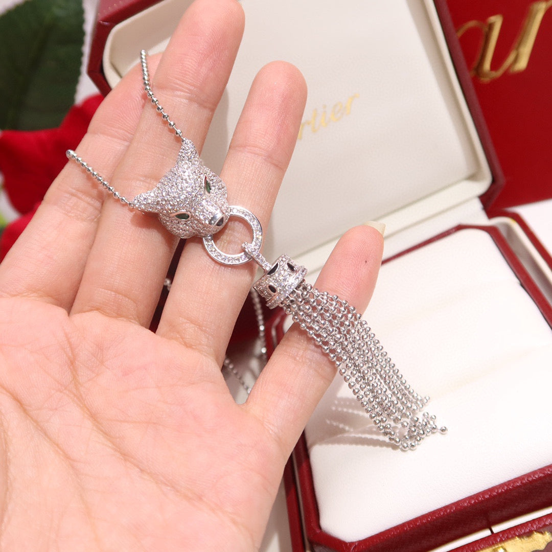 [Solara jewelry]Pave Tassel Pendant Necklace image 5
