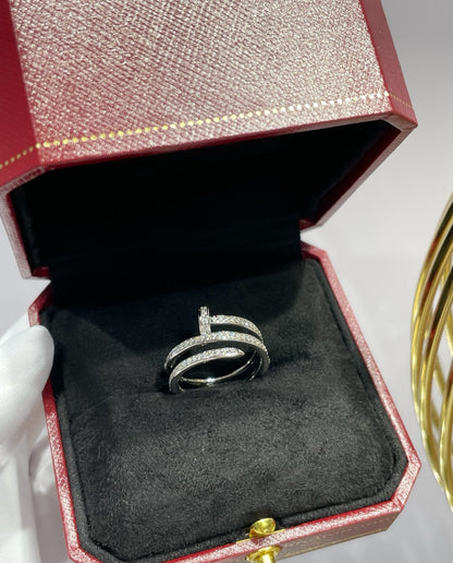 [Solara Jewelry ]LOVE Dreireihiger Full Pave Nagelring