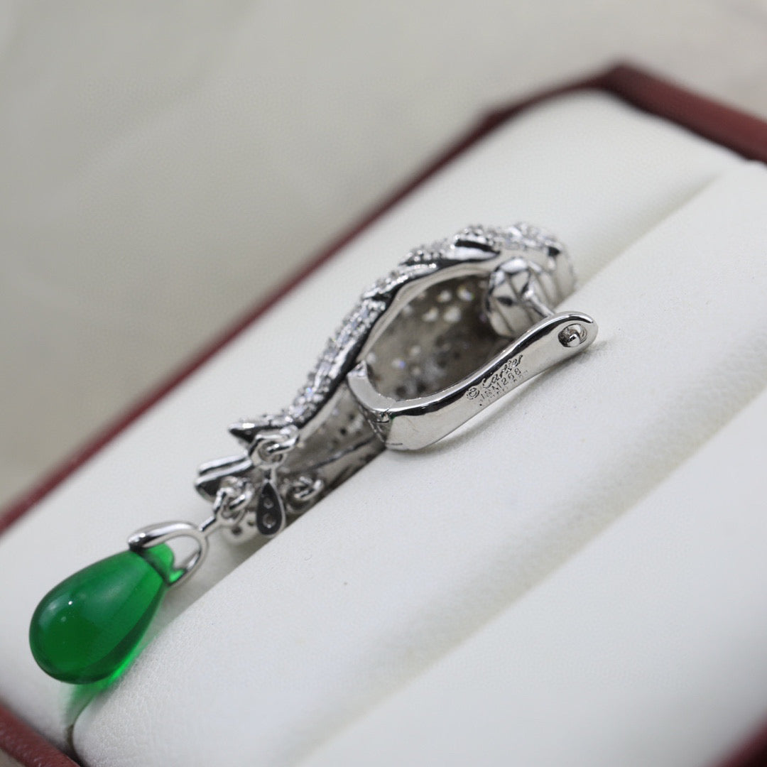 [Solara jewelry] Green Stone Drop Earrings