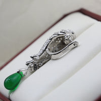 [Solara jewelry] Green Stone Drop Earrings