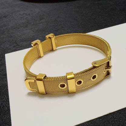[Solara Jewelry ]H ゴールドトーンウォッチバンドブレスレットチェーン