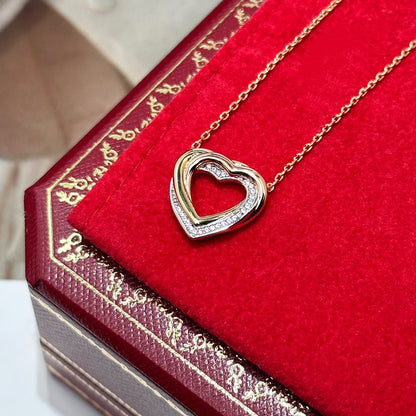 [ソララジュエリー] CTダブルハートダイヤモンドネックレス、新作パヴェセット