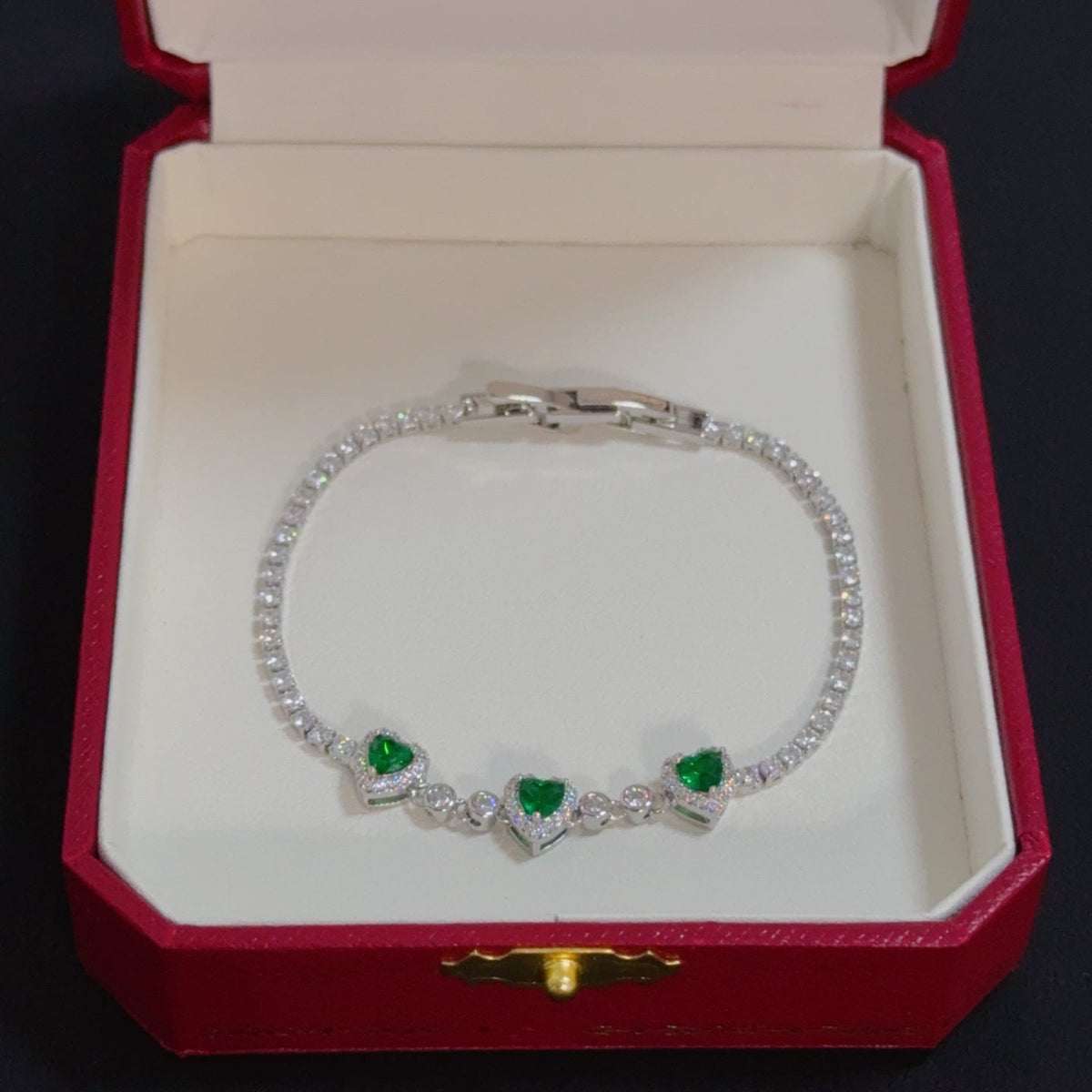 [Solara Jewelry ]CT エクスクイジット パヴェダイヤモンドブレスレット-エメラルド