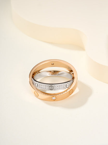 [Solara jewelry]8mm Two Tone Love Ring image 4