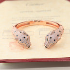 [Solara Jewelry] DOUBLE PANTHER HEAD BANGLE BRACELET