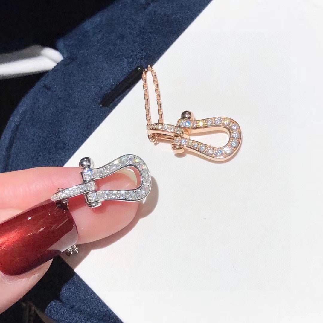 [Solara Jewelry ]FORCE New Full-Pavé Pulled Ring Necklace