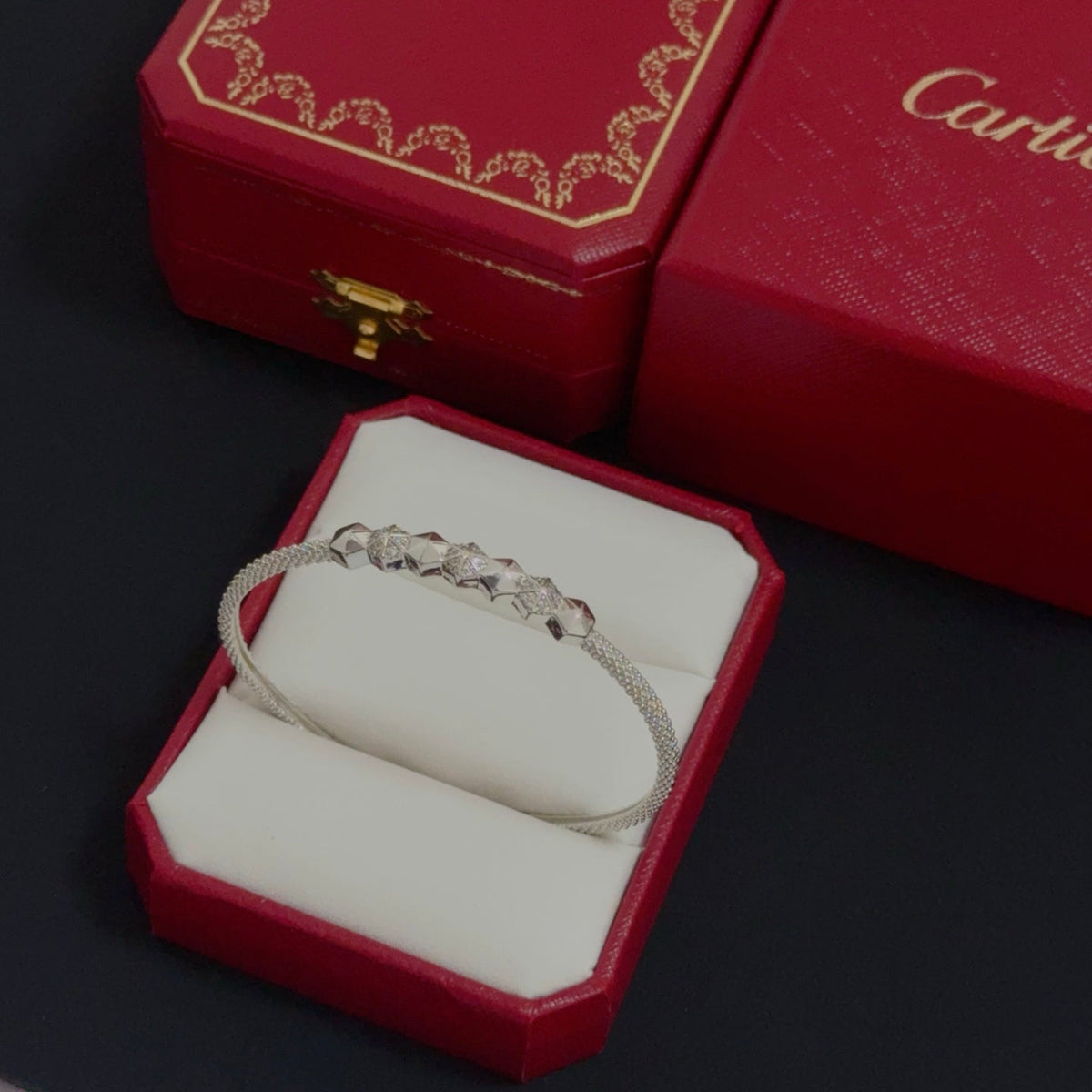 [Solara Jewelry ]CT ダイヤモンドアクセント スパイクブレスレット