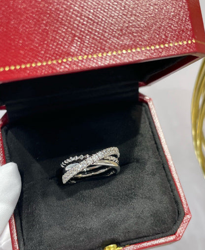 [Solara Jewelry] LOVE Dreifach-Ring mit Nieten und Akzentkristallen