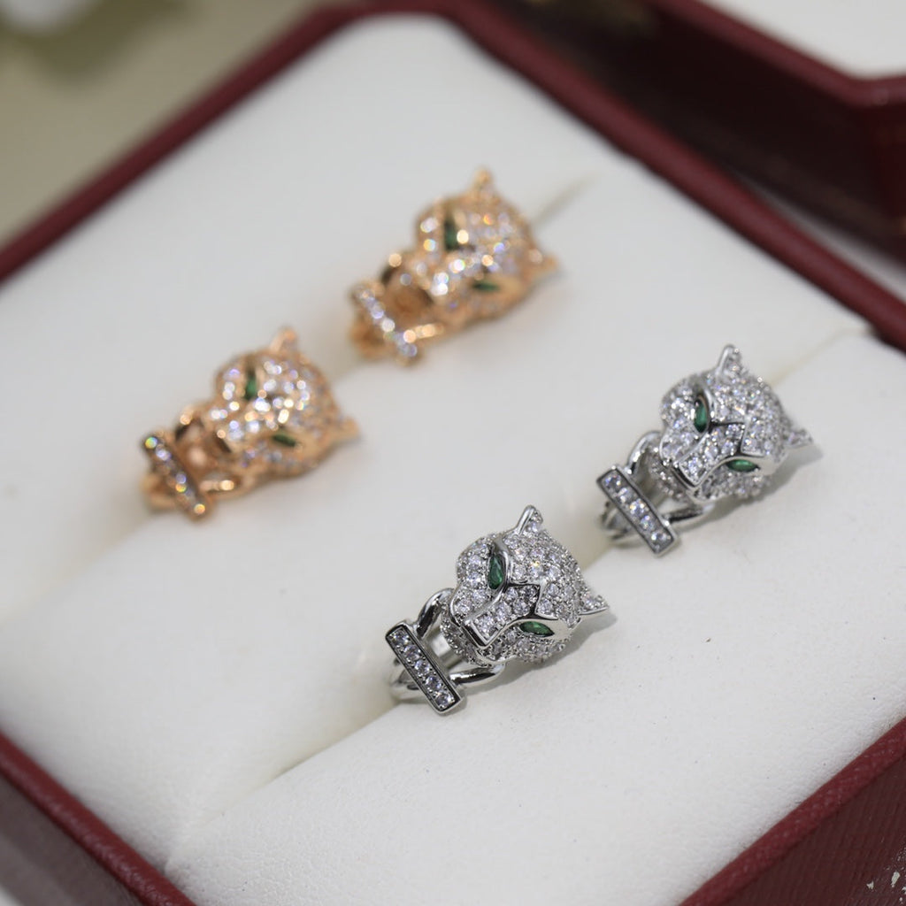 [Solara jewelry] Panther Head Stud Earrings