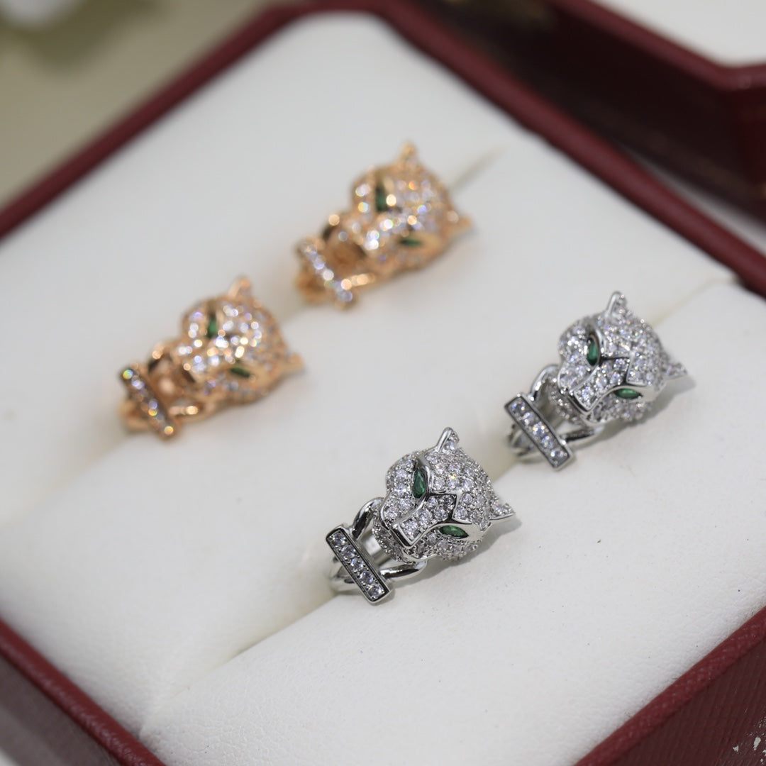 [Solara jewelry] Panther Head Stud Earrings