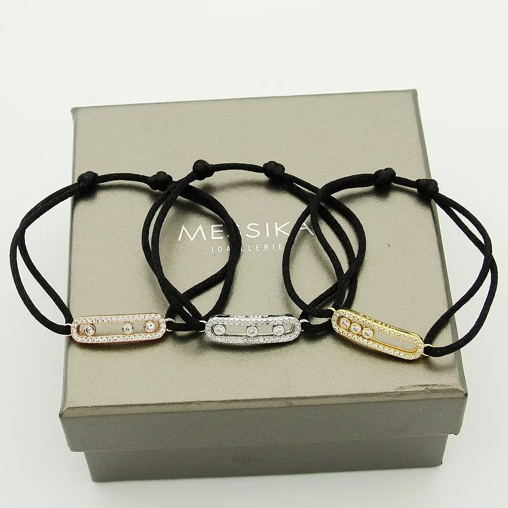 [Solara Jewelry]Messika Care(s) pink cord pavé bracelet