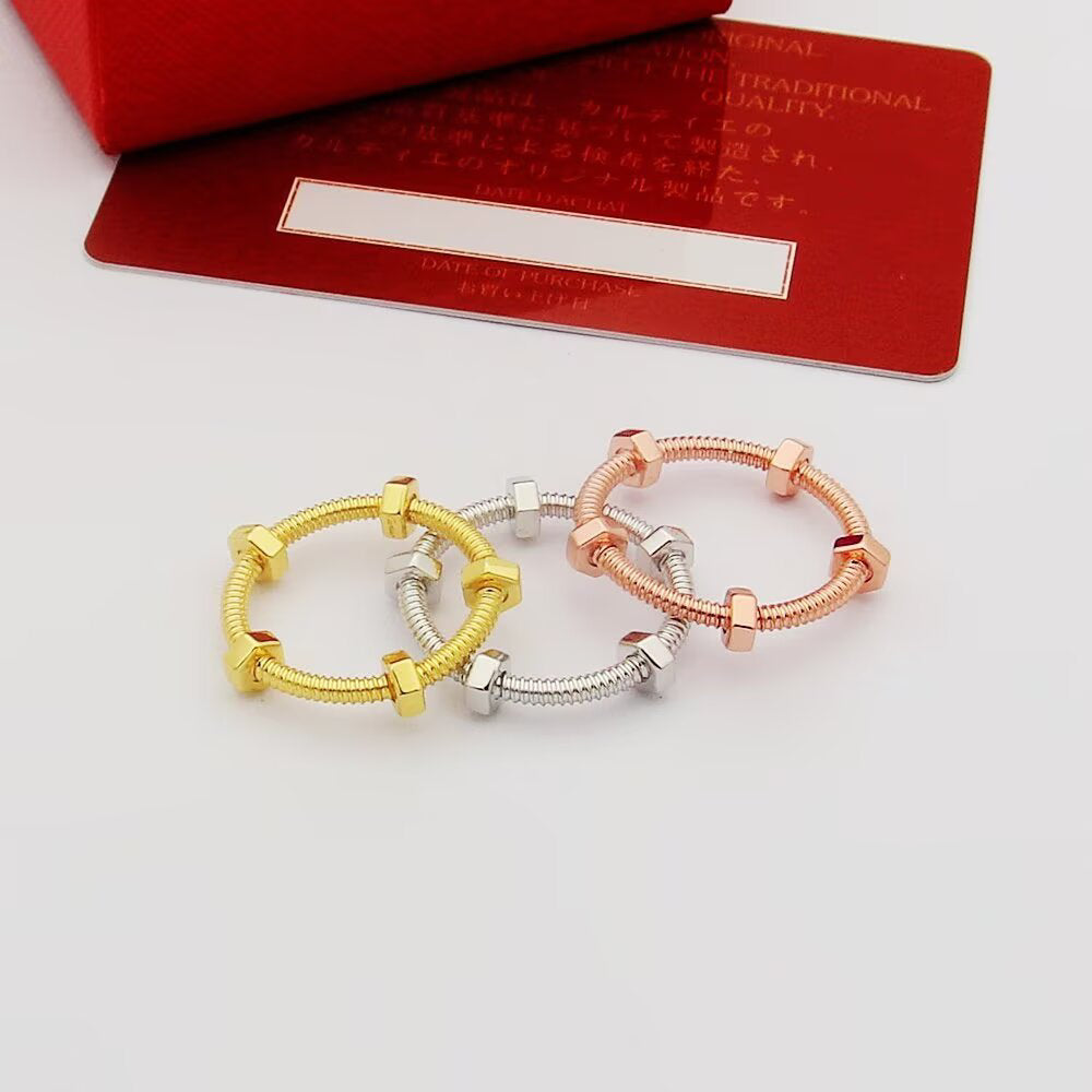 [Solara jewelry]New Screw Motif Open Ring image 4