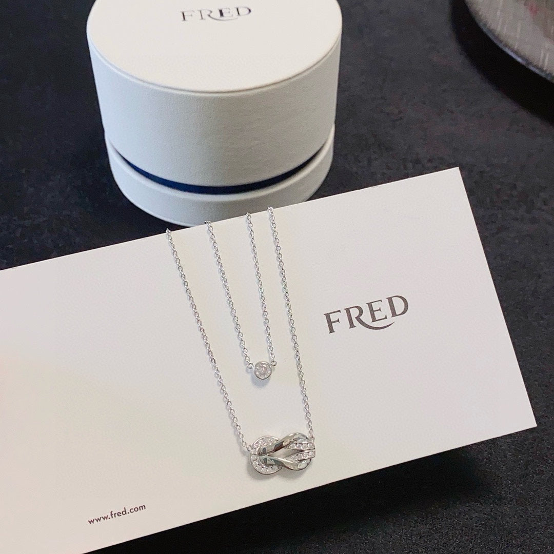 [Solara Schmuck] FORCE Doppellagige Infinity- & Mini-Trensen-Lagenkette, Semi-Pavé