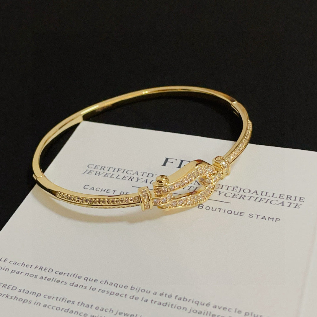 [Solara Schmuck]FORCE Horsebit Armband, vollständig mit Kristallen besetzt