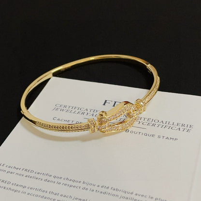 [Solara Schmuck]FORCE Horsebit Armband, vollständig mit Kristallen besetzt