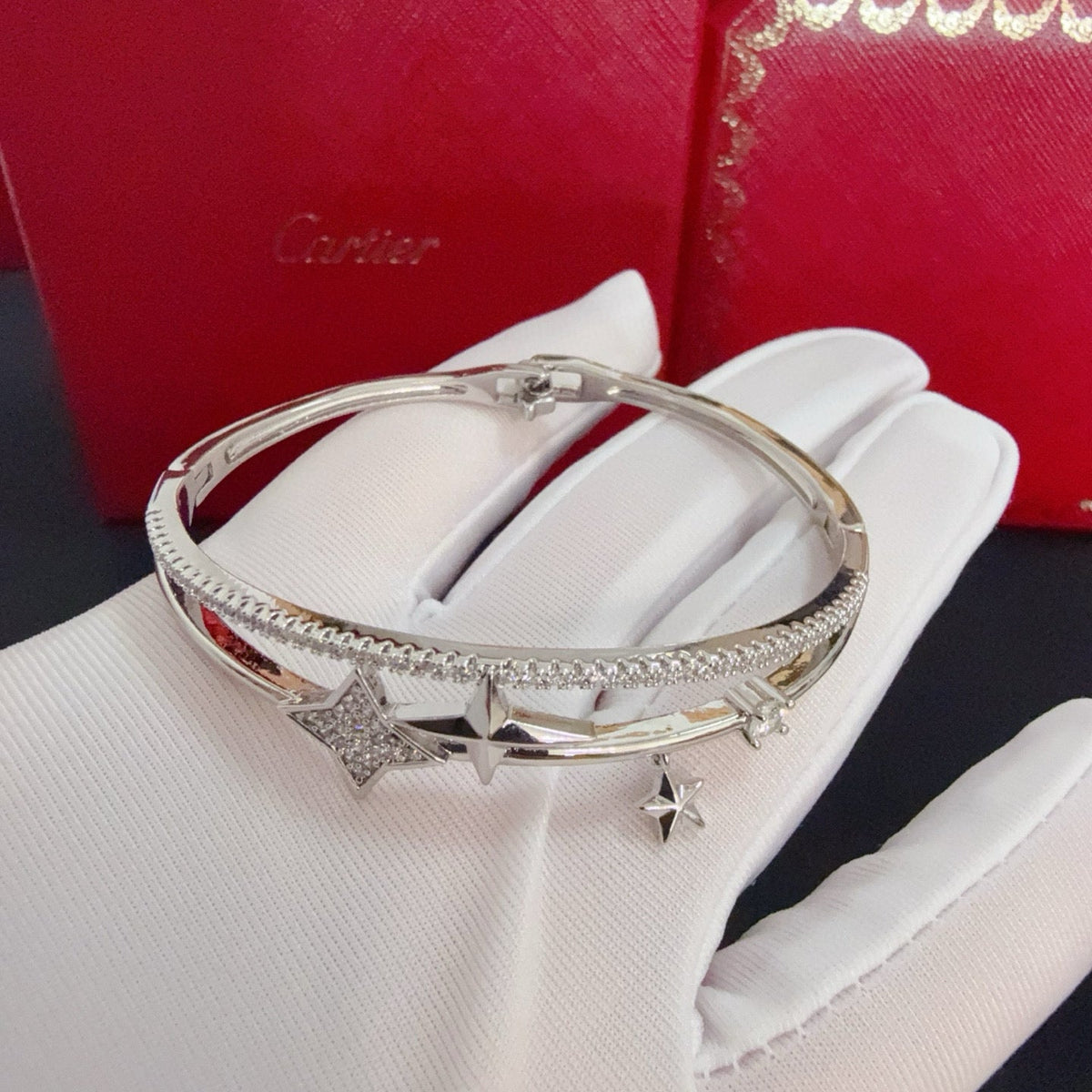 [Solara Jewelry ]CTダブルレイヤースター＆アロークリスタルバングル