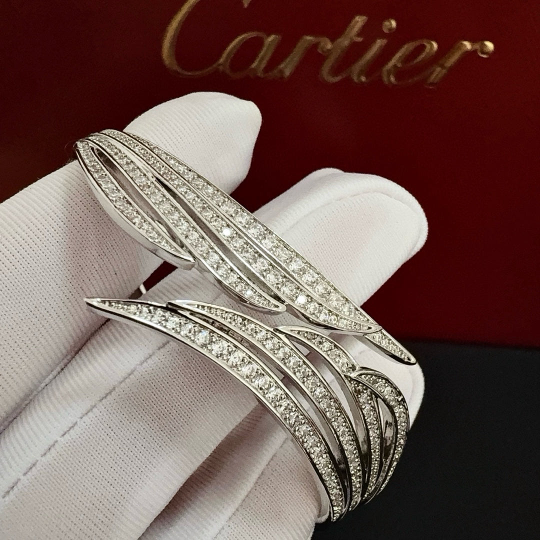 [Solara Schmuck ]CT Federförmiges Pave Diamant Armband