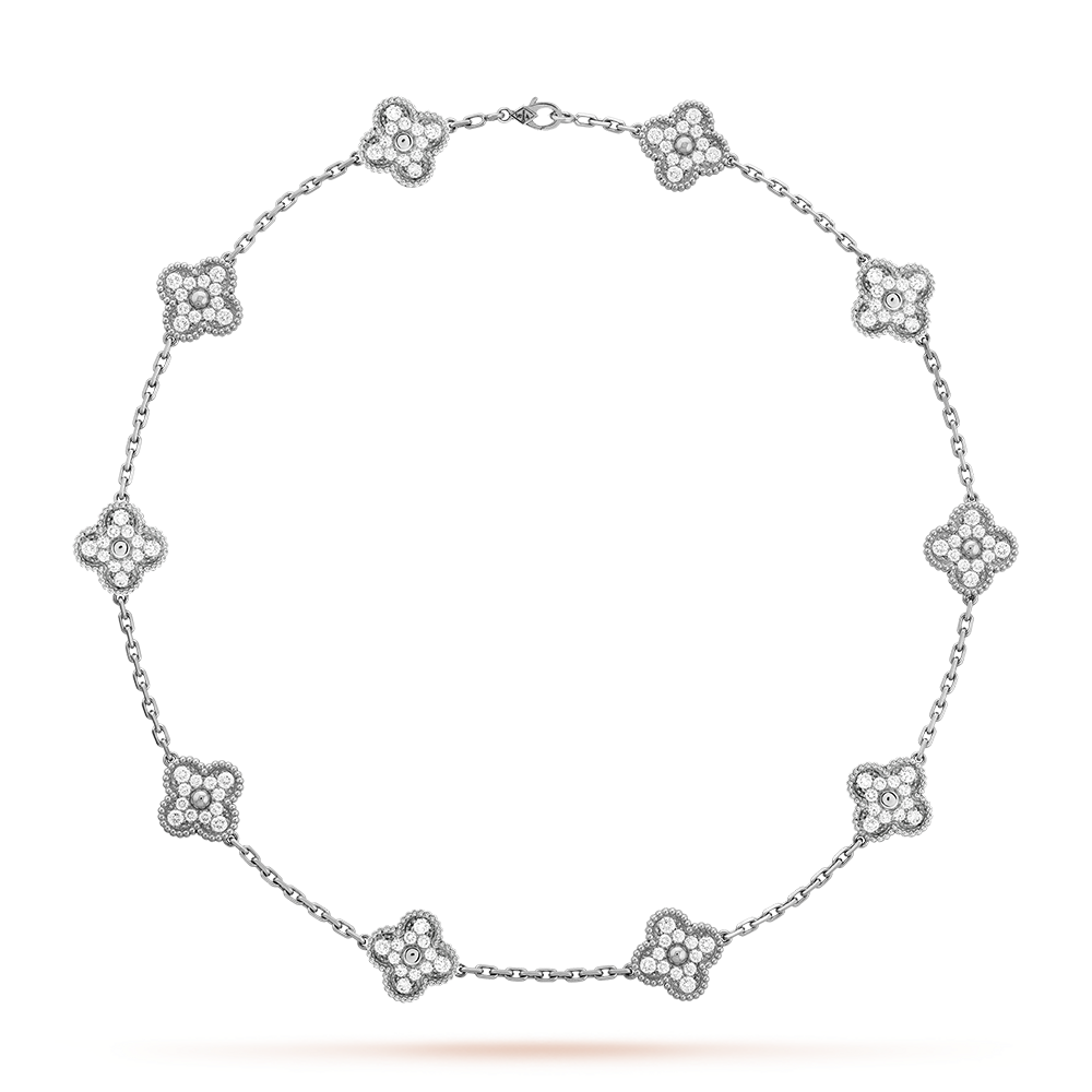 [Solara Jewelry ]CLOVER 10 MOTIFS DIAMOND NECKLACE