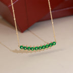 [Solara jewelry]New Colored Stone Bar Charm Necklace image 3