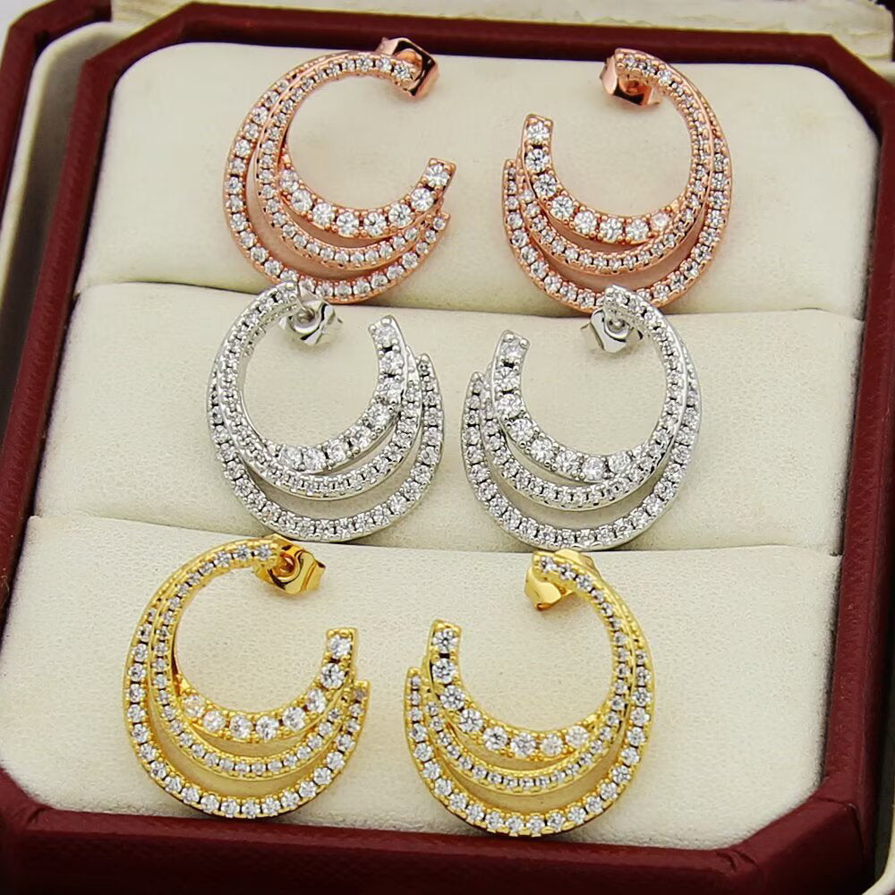 [Solara jewelry] Pave Huggie Earrings