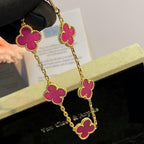 [Solara jewelry]NEW CLOVER 5 MOTIFS PINK ENAMEL BRACELET