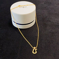 [Solara Jewelry ]FORCE Unisex Delicate Horsebit Necklace with Pavé Accents