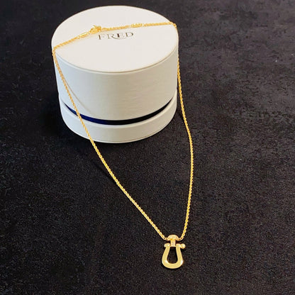 [Solara Jewelry ]FORCE Unisex Delicate Horsebit Necklace with Pavé Accents