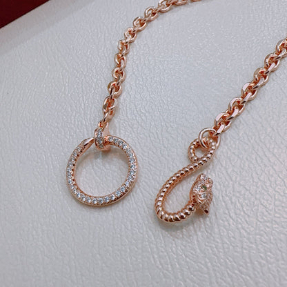 [Solara jewelry]Double Ring Chain Necklace image 3