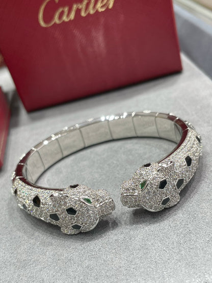[Solara Jewelry ]CT リーガル ダブルパンサーヘッド カフブレスレット