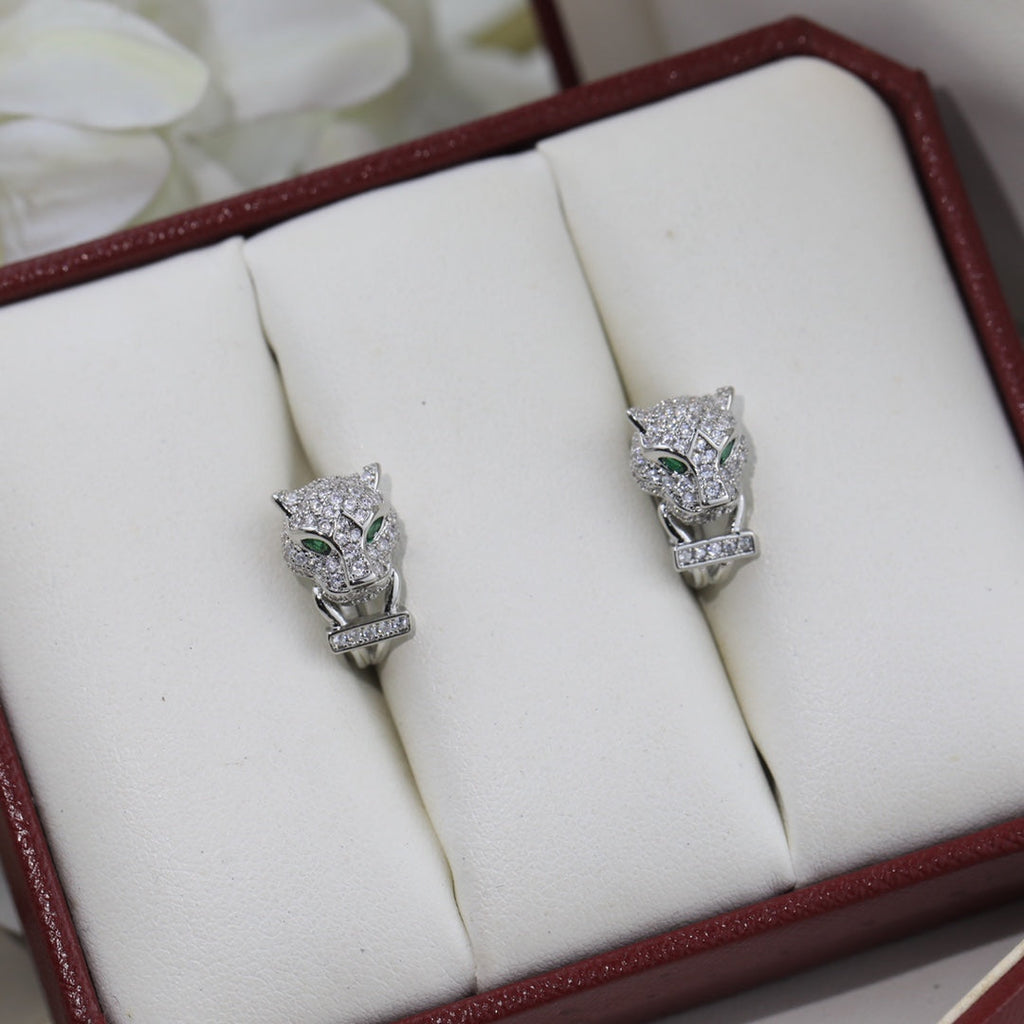 [Solara jewelry] Panther Head Stud Earrings