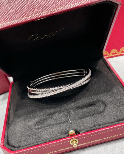[Solara Jewelry] ダイヤモンドアクセント付き CTリベットデザイン スリーローカフ
