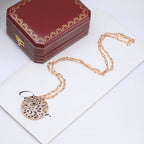 [Solara jewelry]Openwork Round Pendant Necklace image 3