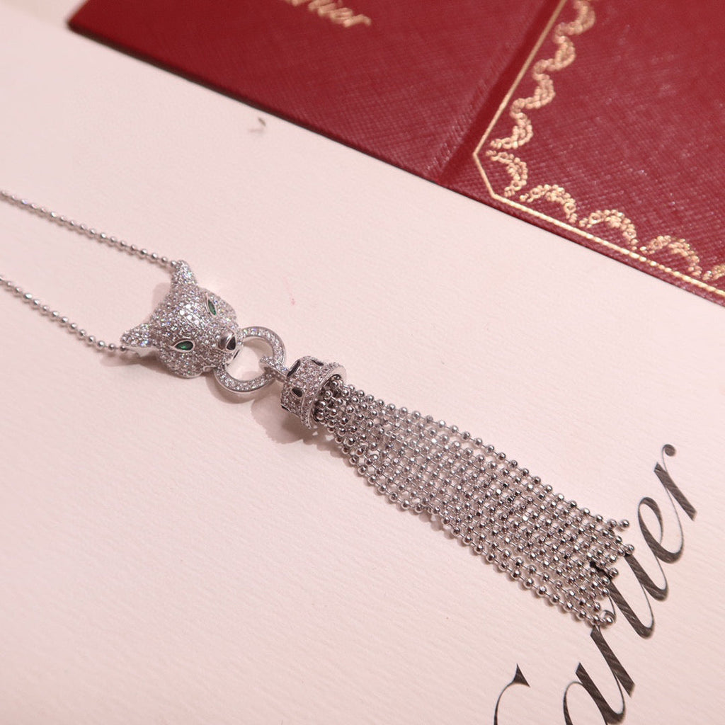 [Solara jewelry]Pave Tassel Pendant Necklace image 2