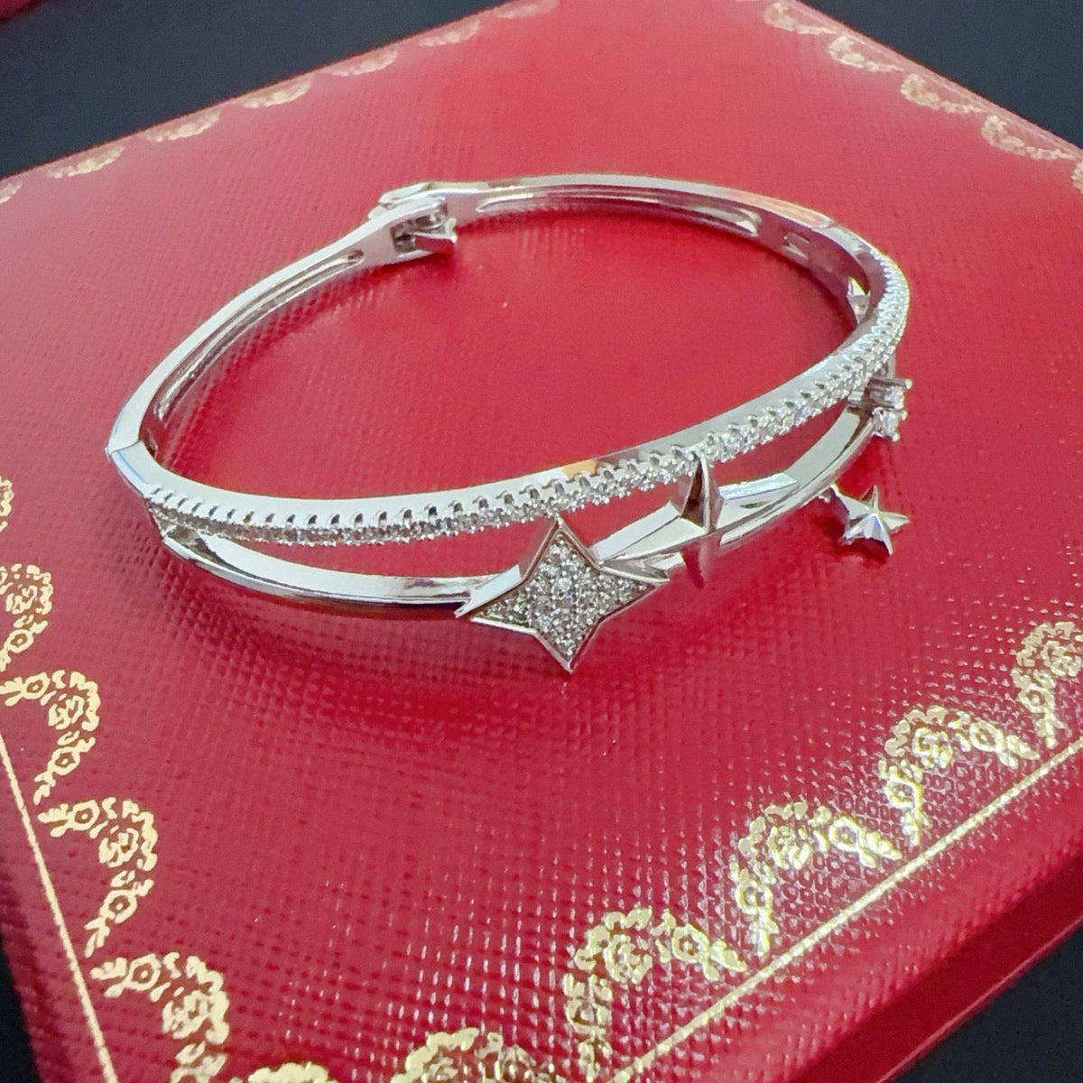 [Solara Jewelry ]CTダブルレイヤースター＆アロークリスタルバングル